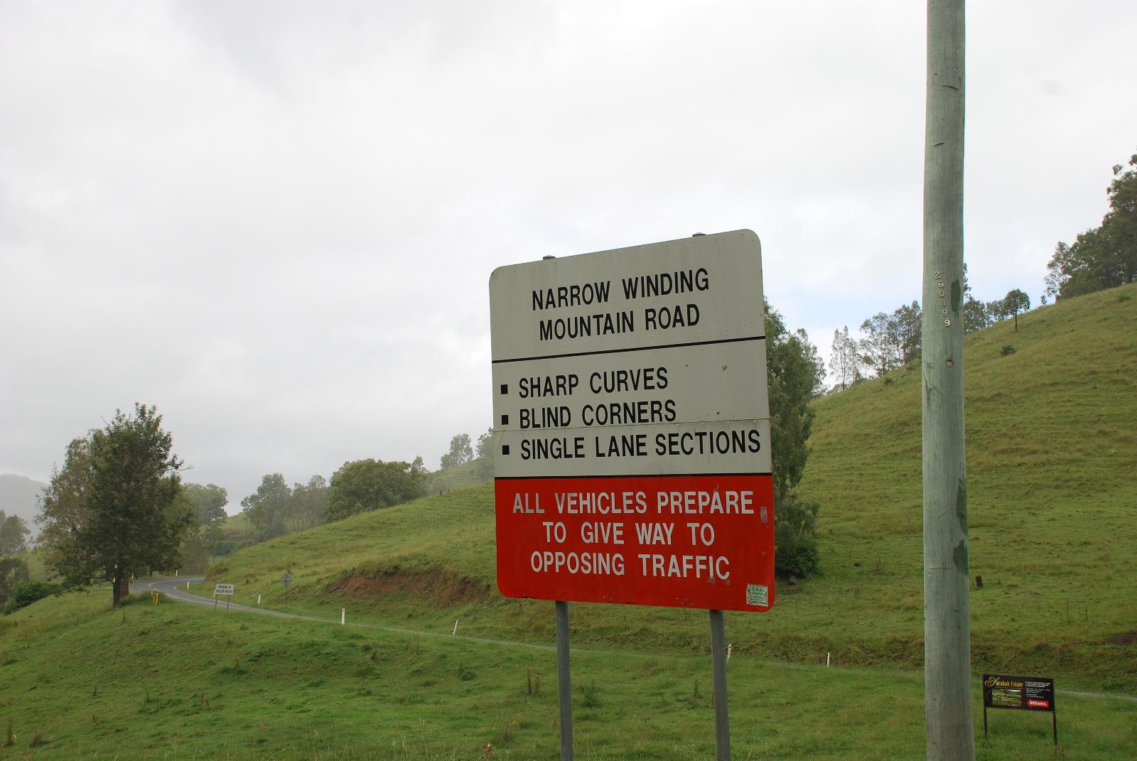Warning Sign - Lamington National Park Rd